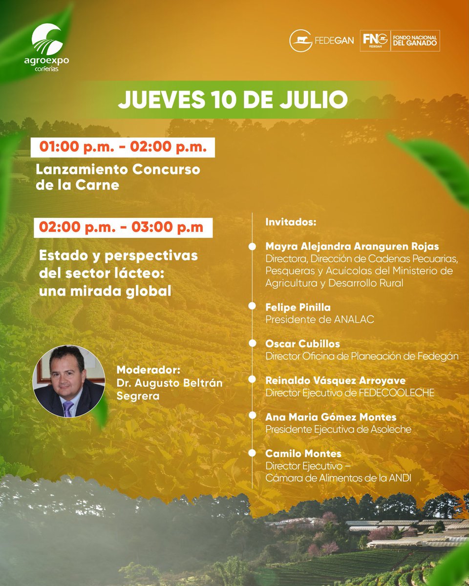 Tuve el honor de participar hoy en el panel “Estado y perspectivas del sector lácteo: una mirada global”, organizado por <a href="/Fedegan/">FEDEGAN</a> en el marco de <a href="/AgroexpoCol/">Agroexpo Colombia</a> 2025.

Fue un espacio de diálogo franco y constructivo, donde reafirmamos que el fortalecimiento de la cadena láctea
