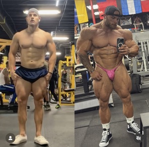 Evolution of Jo Palacious - not just to enormous slabs of chemmed-up, roided drug meat - but to a slutty little pink poser that shows it all off =  everything I love about bodybuilding. GET HUGE! 💉💉💉💉💉💉💉💉💉💉💉💉💉💪💦💦💦💦💦💦💦💦💦🍆