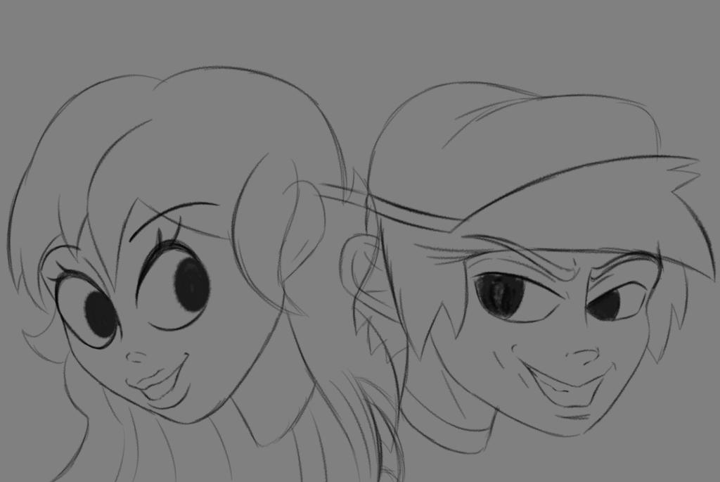 EpithetSoup's tweet image. Doing some sketch practice and BF and GF seem to work well in manga style!