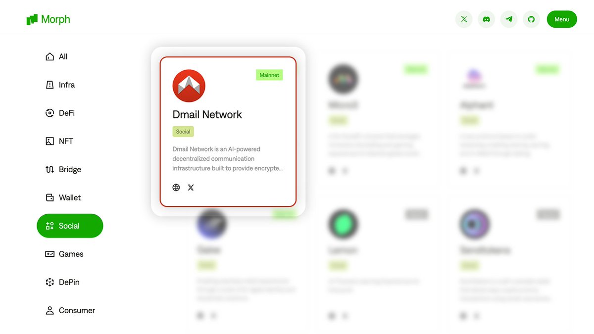 🚀 Big News! #Dmail is now part of the <a href="/morphnetwork/"></a> ecosystem!

🔒 Send encrypted emails on Morph L2
🪂 Earn reward points &amp; qualify for potential airdrops
🚀 Be among the first to experience Web3 messaging

Start exploring: mail.dmail.ai

#Web3 #DeFi #DmailNetwork