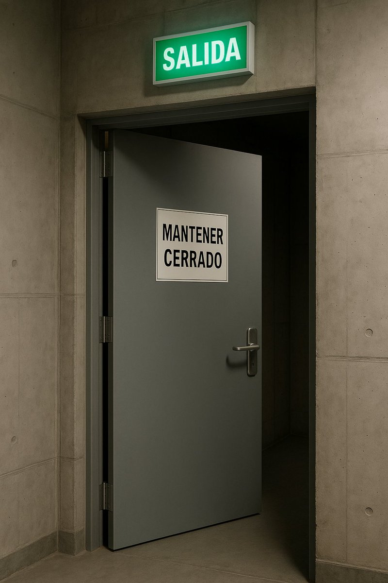 #Incendio #Santiago #Humo ingreso a pisos y caja de escalas. Un buen momento para recordar: las puertas de las cajas de escala deben ser mantenidas y permanecer cerradas de manera automática, por ejemplo con brazos hidráulicos.
