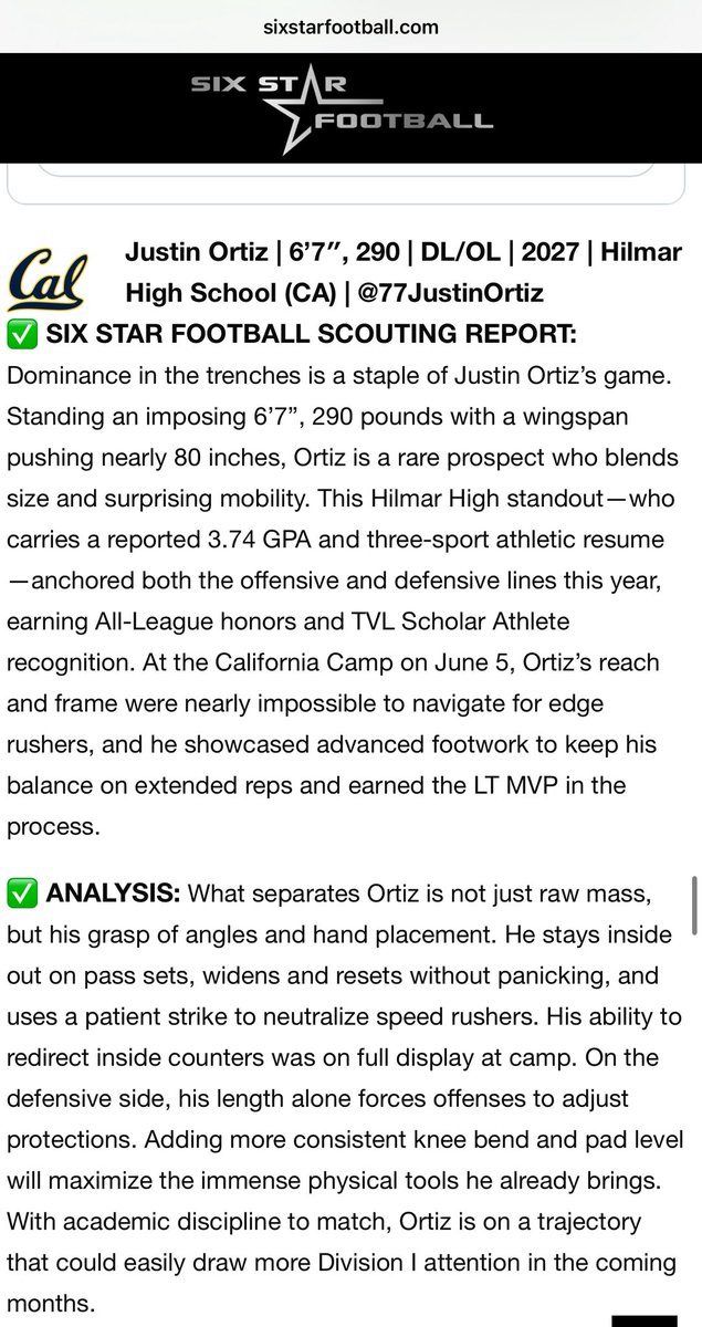 Justin Ortiz (@77justinortiz) on Twitter photo Thanks <a href="/sixstarfootball/">Six Star Football | PLUS+</a> for the write ups! Appreciate it.
<a href="/PGregorian/">Paul Gregorian</a> <a href="/SantosM42/">Mark Santos</a> Thanks <a href="/sixstarfootball/">Six Star Football | PLUS+</a> for the write ups! Appreciate it.
<a href="/PGregorian/">Paul Gregorian</a> <a href="/SantosM42/">Mark Santos</a>