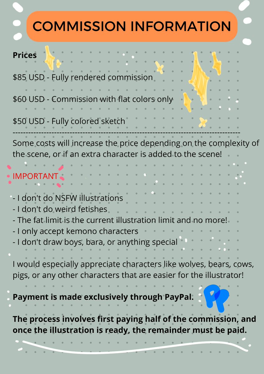 GalaxySpartan's tweet image. I guess this is a good commission sheet.
So, commissions open now!