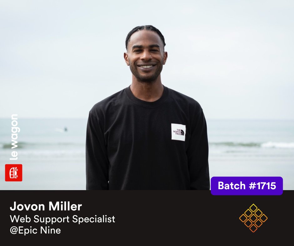 Our Web Development alumni Jovon has landed a Web Support Specialist role at Epic Nine!

After 5 years in Japan, he has returned to East Tennessee 🇺🇸 and is enjoying family life.

Jovon is also fulfilling his dream by launching a recording and publishing company for his music 🎶