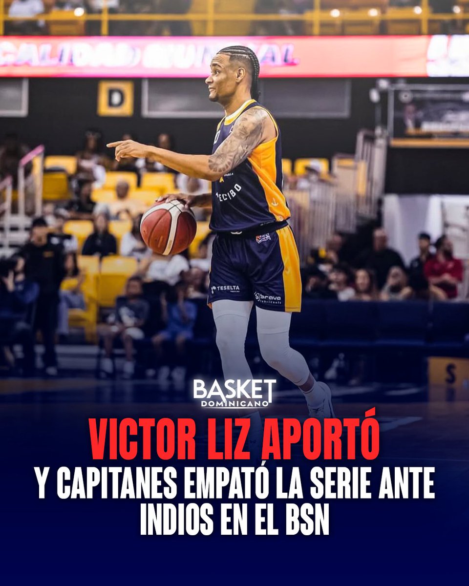 Víctor Liz apareció con 11 puntos y 2 rebotes en solo 18 minutos en la victoria de Capitanes de Arecibo por 94-78 ante Indios, igualando 2-2 la serie de cuartos de final del BSN.

El veterano dominicano sigue siendo clave en momentos de presión y ahora la serie queda abierta.