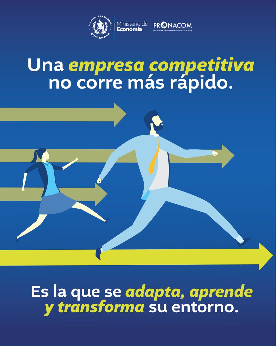 🛑 Una empresa competitiva no es la más rápida. Es la que se adapta, aprende y transforma su entorno.

En el <a href="/MINECOGT/">Ministerio Economía</a> desde PRONACOM impulsamos trámites simples y soluciones reales para que las empresas crezcan.

#PRONACOM #CompetitividadGT