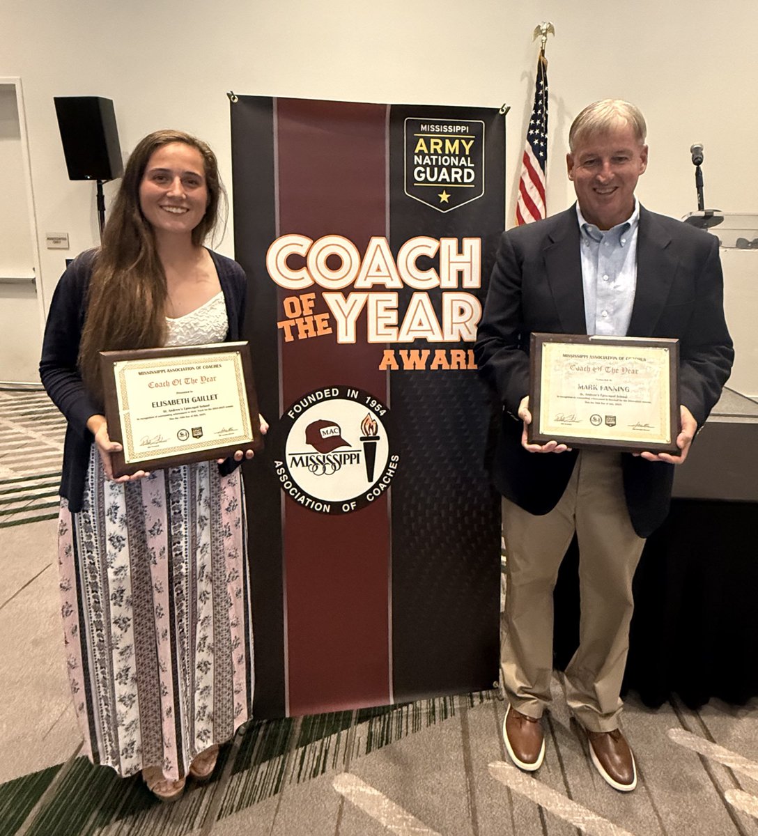 Coach Fanning and Coach Gaillet were honored tonight with the presentation of Coach of the Year awards for Baseball and Girls’ Track.  Congrats!!