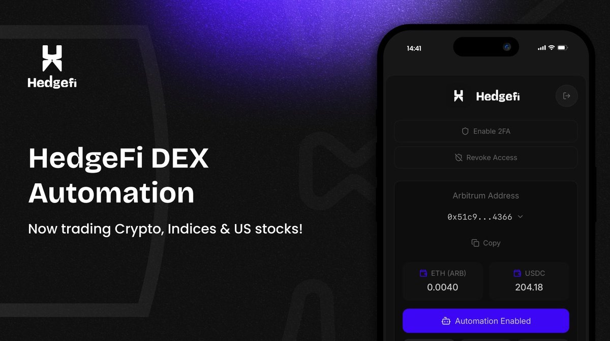 We've expanded our trading automation to include crypto, indices, and major US stocks like $META and $MSFT.

Our open BETA phase is live to the public. Learn more here: hedgefi.finance