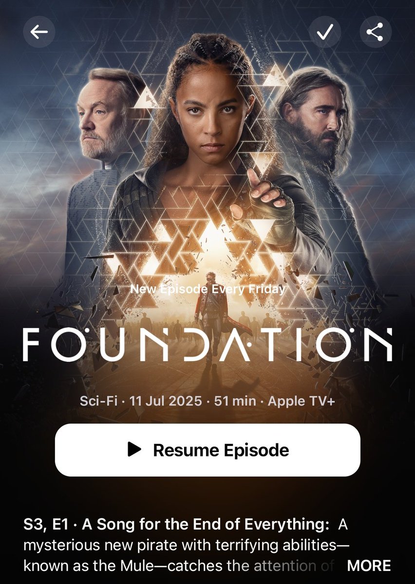 🔔 #Foundation Season 3 episode 1 now streaming on Apple TV+.
