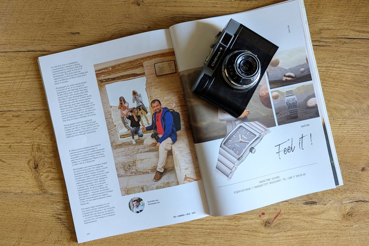 If you're traveling with Uzbekistan Airways or Silk-Avia, be sure to check out the summer editions of Uzbekistan Airways magazine and enjoy the work of our deaf photographers.