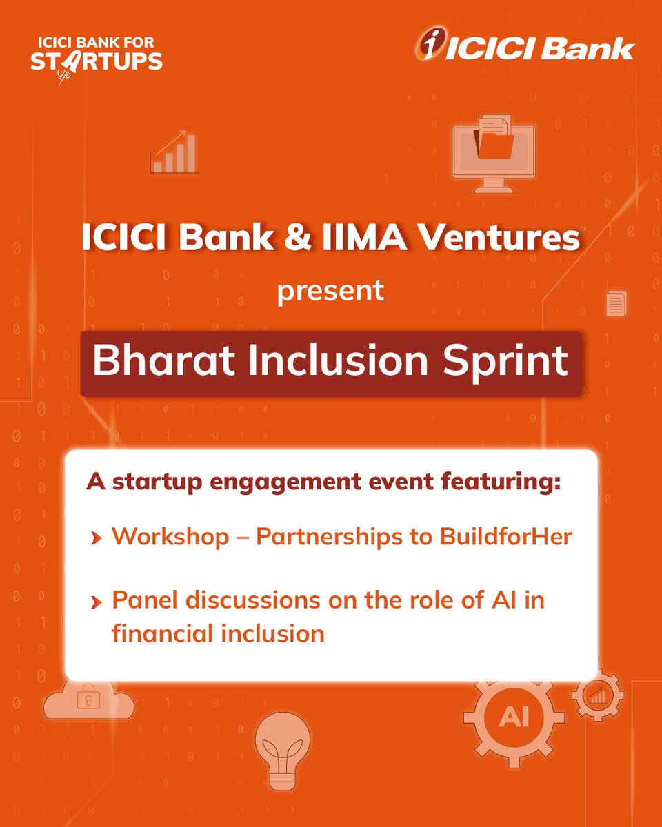 ICICI Bank (@icicibank) on Twitter photo ICICI Bank, in collaboration with <a href="/IIMAVentures/">IIMA Ventures</a> — the startup incubation arm of IIM Ahmedabad — recently hosted the Bharat Inclusion Sprint, bringing together emerging startup founders and industry leaders to drive nationwide growth.
The day began with ‘Partnership to ICICI Bank, in collaboration with <a href="/IIMAVentures/">IIMA Ventures</a> — the startup incubation arm of IIM Ahmedabad — recently hosted the Bharat Inclusion Sprint, bringing together emerging startup founders and industry leaders to drive nationwide growth.
The day began with ‘Partnership to
