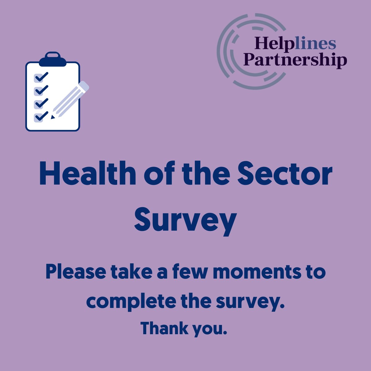 We want to hear from you. Please take part in our Health of the Sector survey. 

We’re launching our Health of the Sector survey to explore key trends across the helpline sector and understand how services have changed over the years. 

Your insights will help us gain a clear