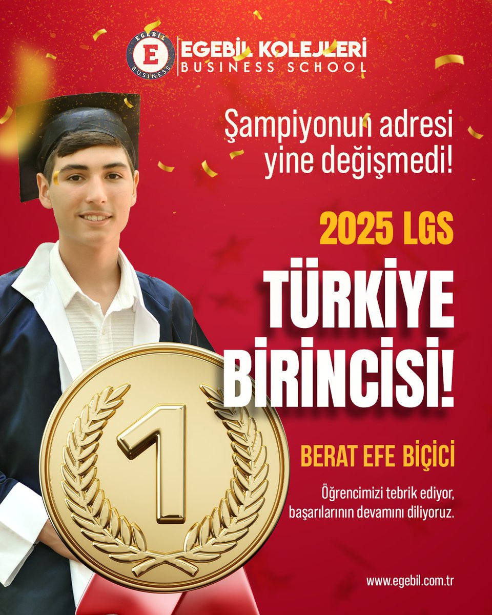 Şampiyonun adresi yine değişmedi. 2025 LGS Türkiye birincisi öğrencimiz Berat Efe BİÇİCİ'yi tebrik ediyor, başarılarının devamını diliyoruz.

#egebil #eğitim #özelokul #business #lgs #lgs2025 #şampiyon