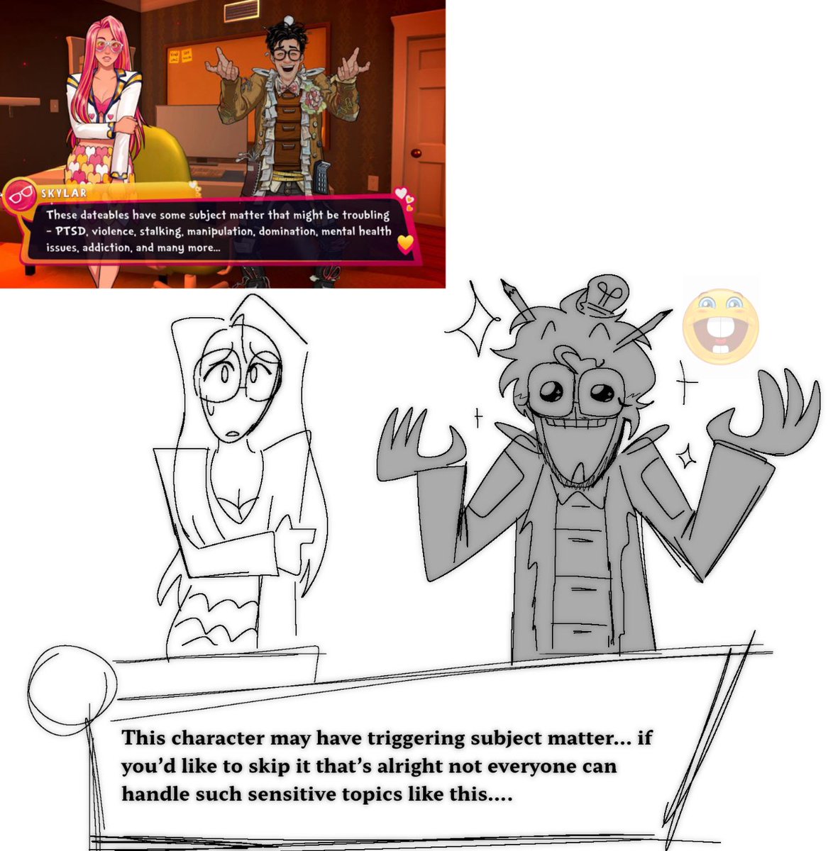 dr_antikechi's tweet image. this screenshot is so funny to me cause all I can see is this
#dateeverythinggame #DATEEVERYTHING #dateeverythingtwt #dateeverythingjerry