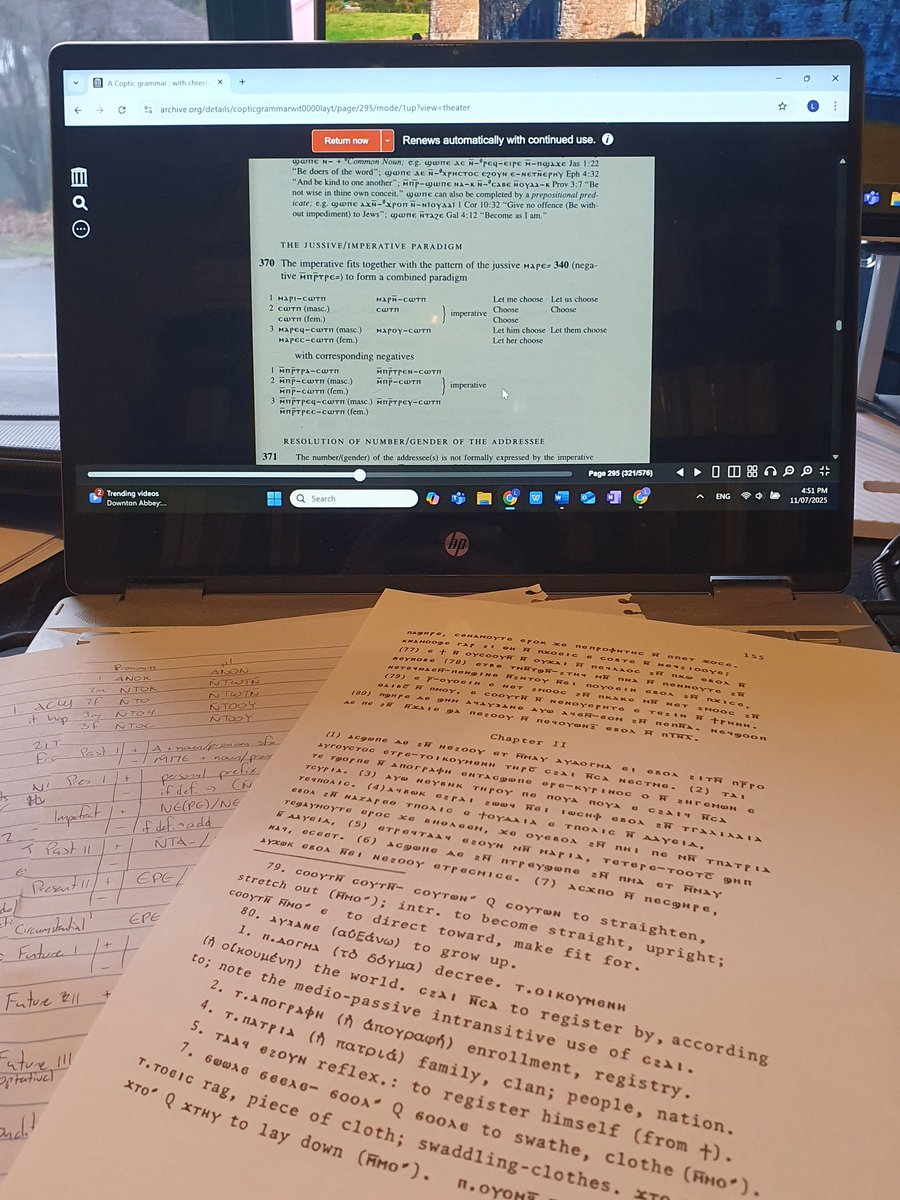 Ljhodgson_'s tweet image. So much fun (slowly) reading through Luke 2, some of the Apophthegmata Patrum, and magical papyri after one week of intensive Coptic at the Macquarie Ancient Languages School this week!
