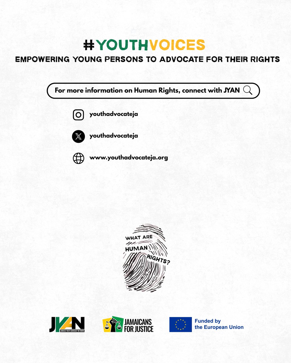 🌟 Exciting News!

JYAN is proud to launch Youth Voices: Empowering Young Persons to Advocate for their Rights 🇯🇲