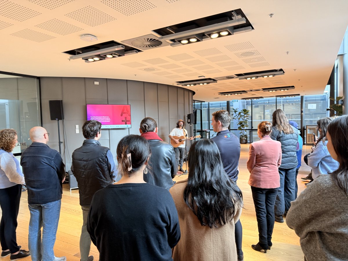 BakerResearchAu's tweet image. To celebrate NAIDOC Week, we welcomed back Ngiyampaa musician, Pirritu, & engaged in Wayapa practice. A fabulous way to engage, connect & learn together. Thanks to our GEDI committees at the Baker Institute, School of Translational Medicine at Monash Uni & Alfred Health❤️ 💛 🖤