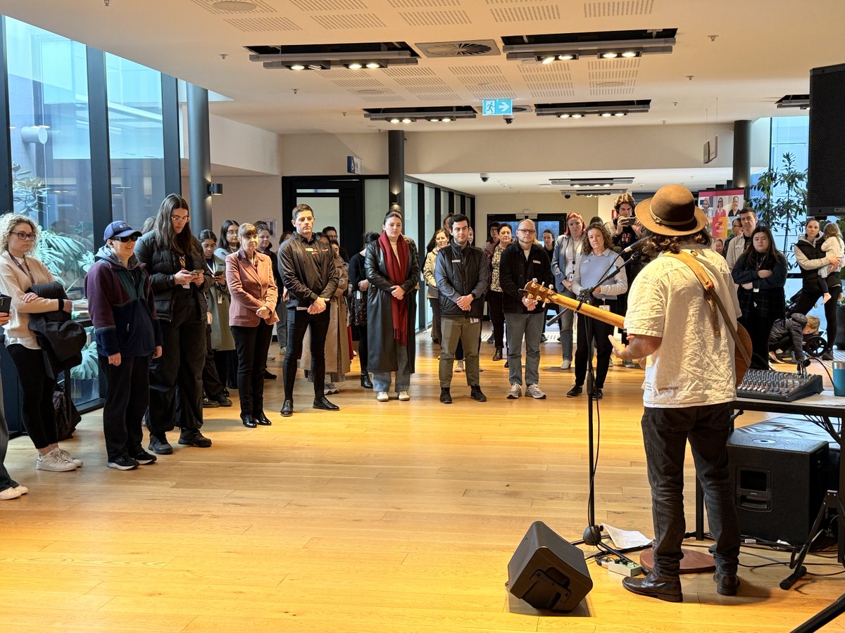 BakerResearchAu's tweet image. To celebrate NAIDOC Week, we welcomed back Ngiyampaa musician, Pirritu, & engaged in Wayapa practice. A fabulous way to engage, connect & learn together. Thanks to our GEDI committees at the Baker Institute, School of Translational Medicine at Monash Uni & Alfred Health❤️ 💛 🖤