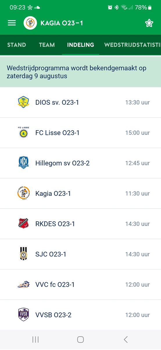 Vanaf het nieuwe seizoen 2025-2026 beschikt v.v. Kagia over een tweede selectie elftal: O23-1. De KNVB publiceerde de indeling voor de 4e divisie 👇🏼: