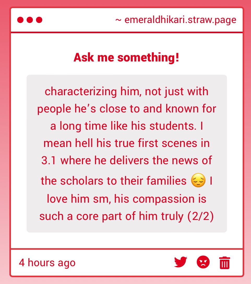 people love to ignore how anaxa initially died by protecting ppl from the grove and also how the first thing he did in okhema was inform the families of their love ones’ deaths, he is such a compassionate character yet everyone in the fandom wants to make him the opposite