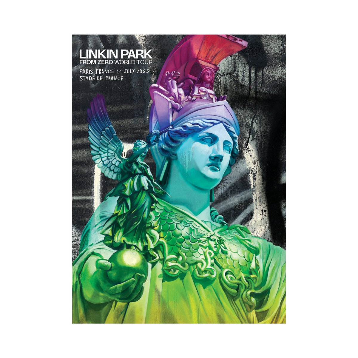 linkinpark's tweet image. Paris poster. Art by @Pichiavo.
Available today at Stade de France.