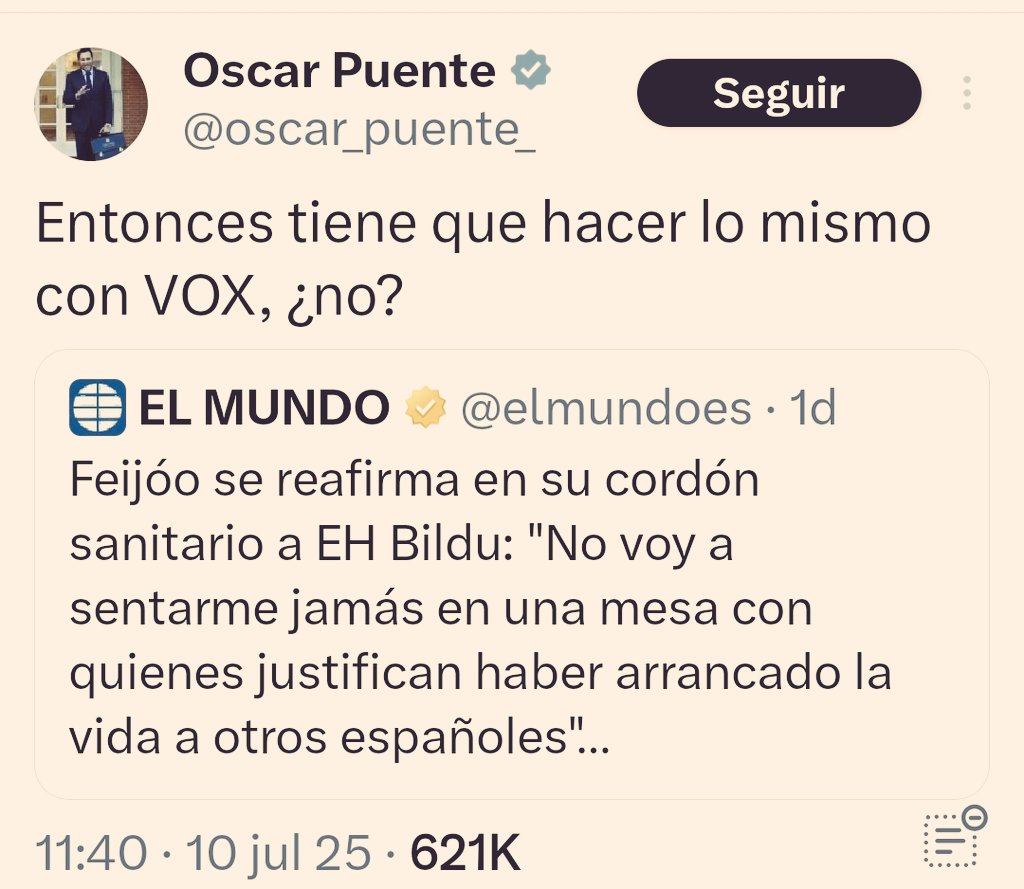 Acusar a VOX de asesinos o compararnos con BILDU solo puede hacerlo un hijodeputa.
Y hay que decirlo todos los días.