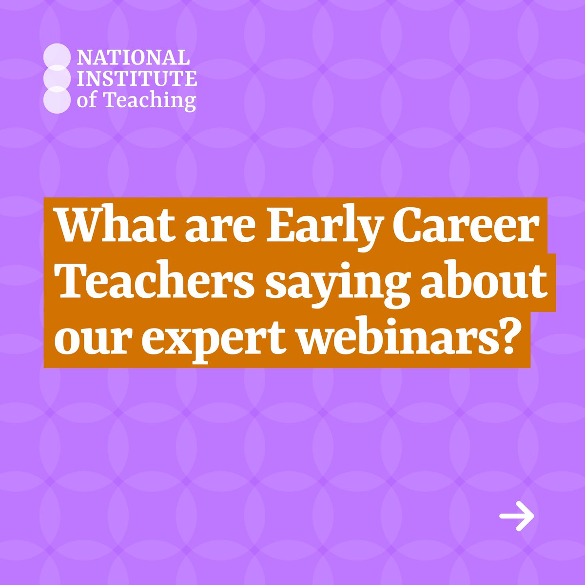 NatInstTeaching's tweet image. You can now register for our Early Career Teachers (ECT) Programme! Need some convincing? Check out what ECTs have to say about our expert webinars!
The expert webinars cover a range of topics and form a core part of our ECT programme. They sit alongside a powerful and…