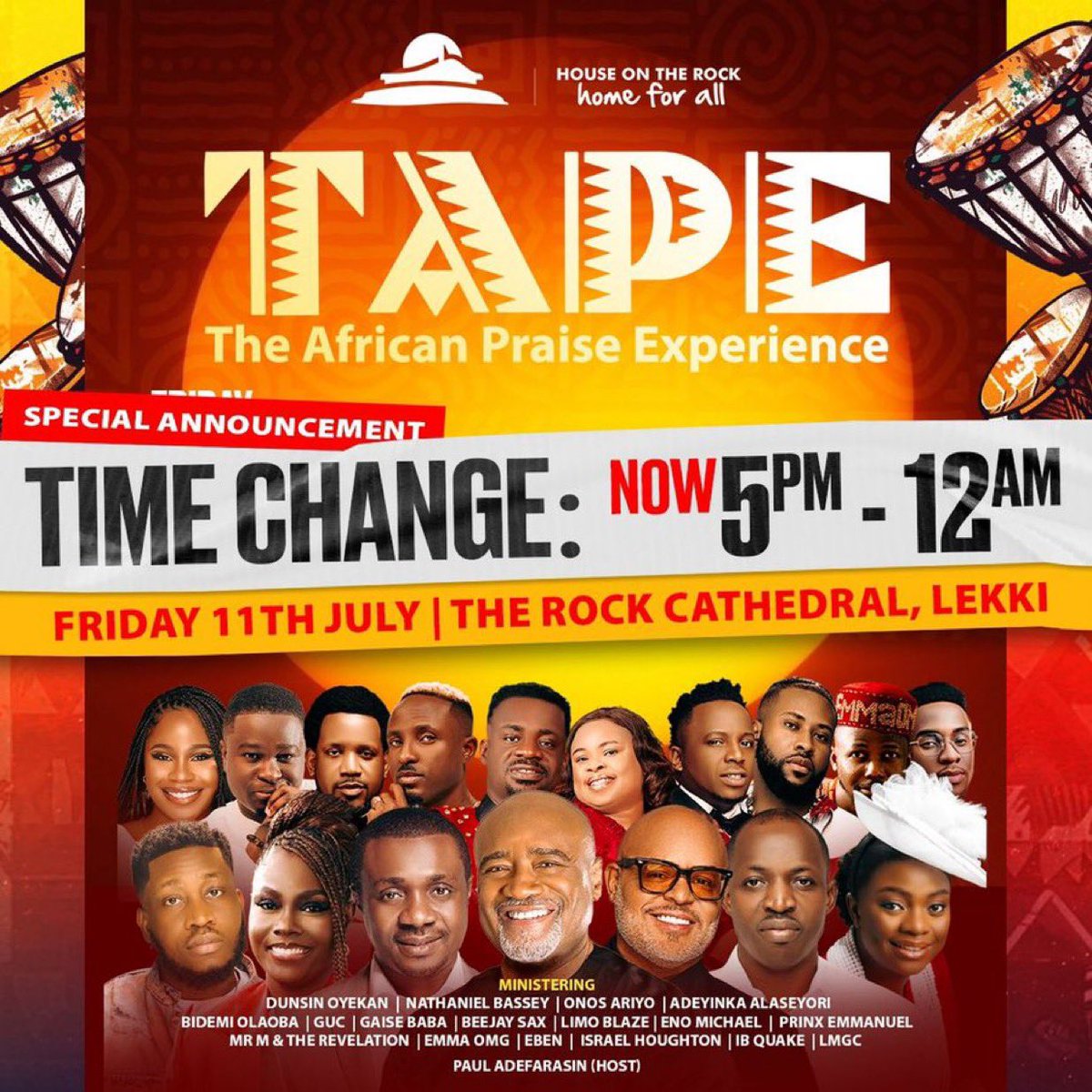 From 5PM to 12AM, we praise nonstop!
Catch me live at #TAPE2025 🙌
#TheAfricanPraiseExperience