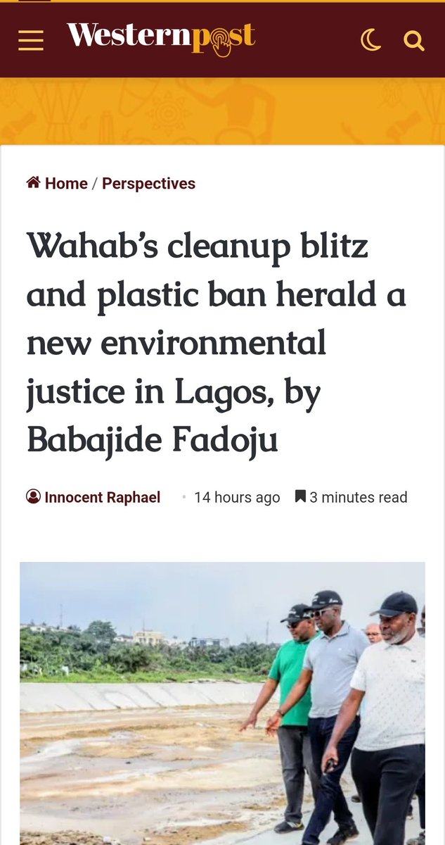 A. Ayofe (@abdullahayofel) on Twitter photo Wahab’s cleanup blitz and plastic ban herald a new environmental justice in Lagos, by <a href="/BabajideFadoju/">Babajide Fadoju</a>
Over the past fortnight, spanning late June through early July 2024, Lagos State has embarked on an aggressive environmental transformation under the directive of Commissioner Wahab’s cleanup blitz and plastic ban herald a new environmental justice in Lagos, by <a href="/BabajideFadoju/">Babajide Fadoju</a>
Over the past fortnight, spanning late June through early July 2024, Lagos State has embarked on an aggressive environmental transformation under the directive of Commissioner