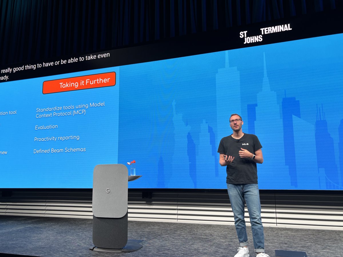 ml6team's tweet image. 🚀 We&apos;re at #BeamSummit in NYC!
🎤 ML6 Engineer Konstantin just shared how agents can build &amp;amp; run Beam pipelines in his talk: &quot;Superpowering Agents with #ApacheBeam&quot;.
📽️ Stay tuned for recordings: hubs.la/Q03wPmr40
