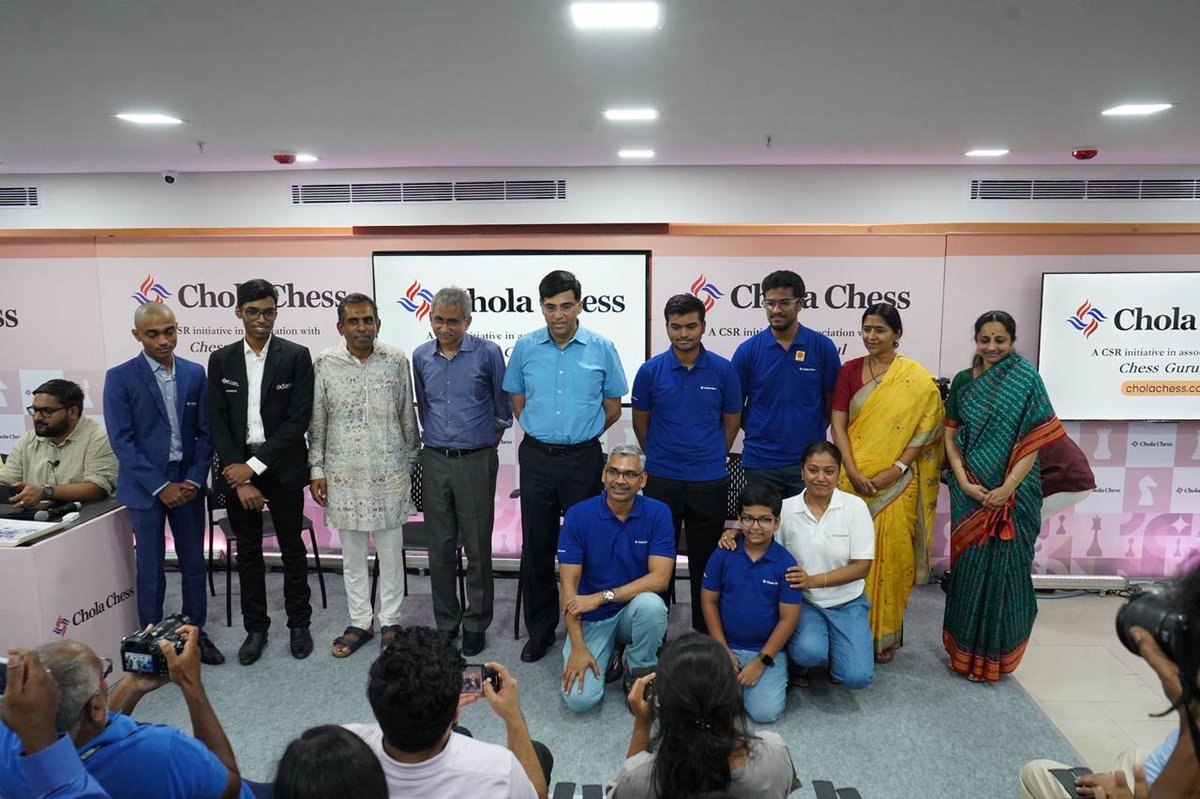 Vellayan_S's tweet image. Proud moment for all of us at Cholamandalam.

We officially launched Chola Chess — a first-of-its-kind initiative to identify, train, and nurture India&apos;s brightest young chess talent.

It was an honour to have legends like @vishy64theking, @Rameshchess, and some of India’s finest…