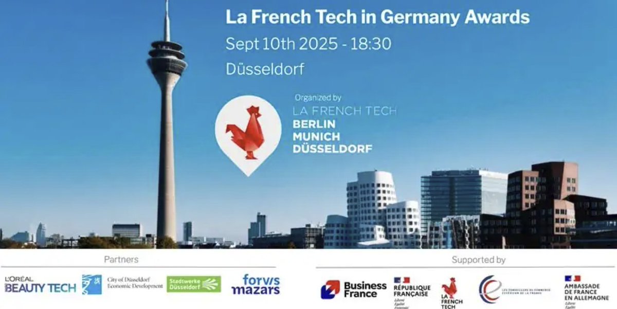 🇫🇷🇩🇪 La French Tech Düsseldorf vous invite à La French Tech in Germany Awards 2025 ! 🏆

🌐 Gagnez en visibilité
📈 Accélérez votre croissance
👨‍💻 Présentez votre projet à un jury d’experts 
🤝 Profitez de rencontres B2B
...

Infos &amp; inscriptions 👉 lc.cx/gDv1Fc