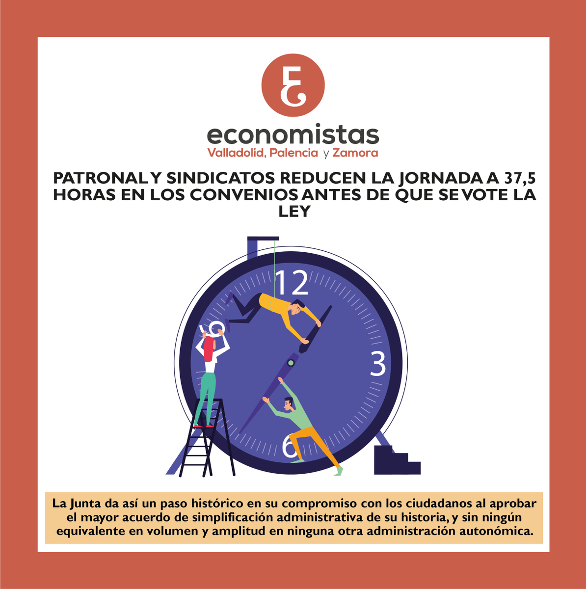 "Patronal y sindicatos reducen la jornada a 37,5 horas en los convenios antes de que se vote la ley"

<a href="/elEconomistaes/">elEconomista.es</a>  👉 shorturl.at/E0UqY

#ECOnomistaVAlor