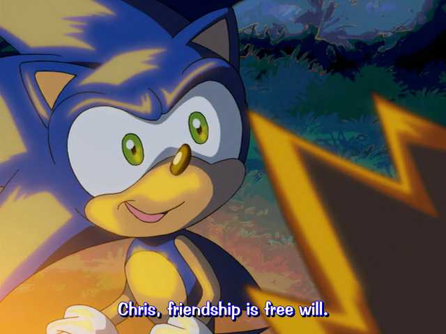gitzartdumpo's tweet photo. People wonder why so many fans "gas up" the older adaptations like Sonic X.

It's night and day watching this scene in terms of Sonic's characterization.

And I know the context behind the panel, which makes it, and Whisper's treatment in the series, all the more infuriating. https://t.co/rYbu73tjy4