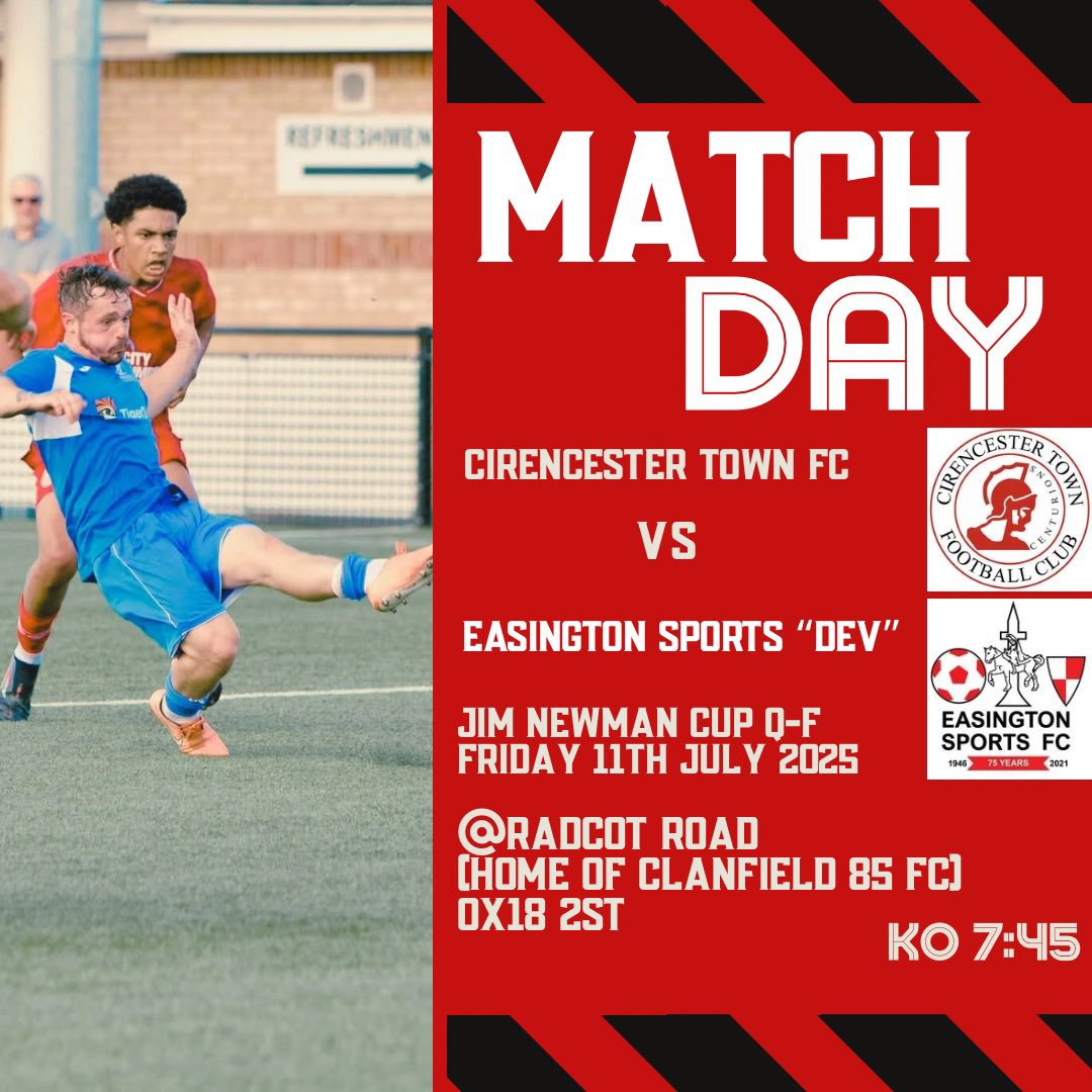 It’s a hot Friday Cup night - see you there <a href="/Sports_ESFC/">Easington Sports FC</a> <a href="/clannyfc/">Clanfield 85 F.C.</a>