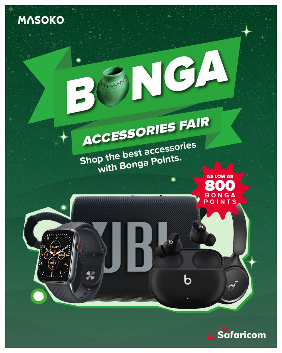 Yes indeed! And now you can enjoy all these discounts  of the widest selection of leading accessories with as little as 800 Bonga points!
Shop here: masoko.com/phones-accesso…