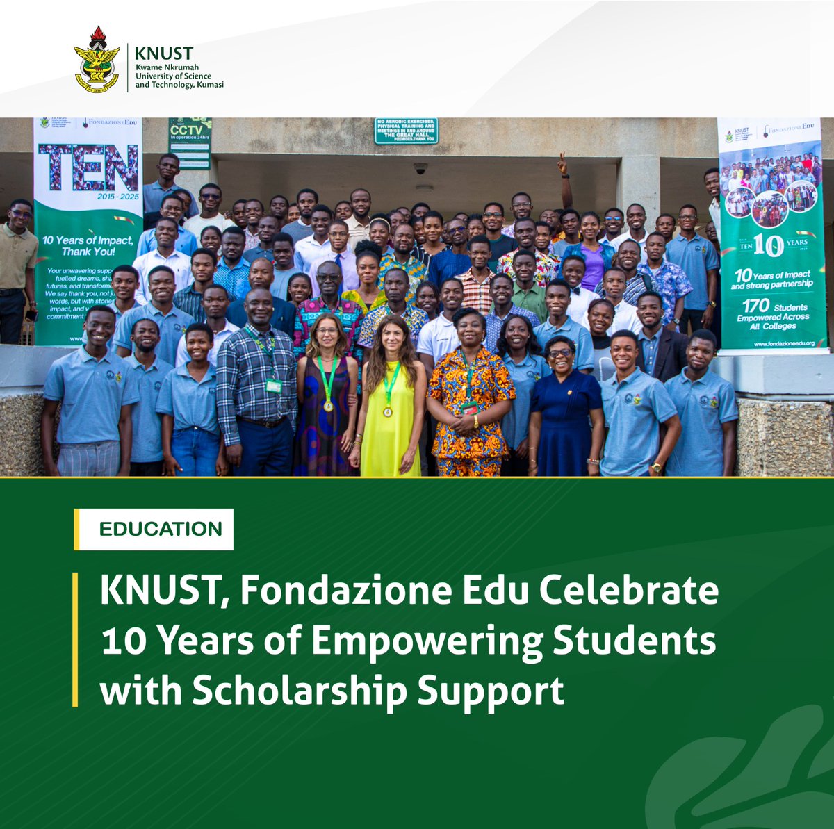 DoSA_KNUST's tweet image. The Fondazione Edu Scholarship, an Italian foundation focused on education and development, seeks to bridge the gap for undergrads who face financial challenges, enabling them to pursue university education without the burden of basic academic needs.
@knust_src @Thevokofficial