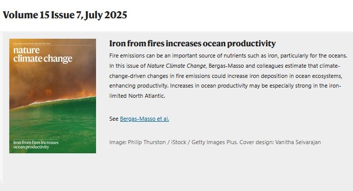 BSC-CNS (@bsc_cns) on Twitter photo 🔥Our research on the link between wildfires & marine ecosystems is the cover story of this issue of Nature Climate Change 👏👏👏
🖼 See cover here: nature.com/nclimate/volum…
➡ bsc.es/ZtF
<a href="/NCState/">NC State University</a> <a href="/UWMadison/">UW–Madison</a> <a href="/FundacionAXA/">Fundación AXA</a> <a href="/AXAResearchFund/">AXA Research Fund</a> <a href="/cp_garcia_pando/">Carlos P GarcíaPando</a> 🔥Our research on the link between wildfires & marine ecosystems is the cover story of this issue of Nature Climate Change 👏👏👏
🖼 See cover here: nature.com/nclimate/volum…
➡ bsc.es/ZtF
<a href="/NCState/">NC State University</a> <a href="/UWMadison/">UW–Madison</a> <a href="/FundacionAXA/">Fundación AXA</a> <a href="/AXAResearchFund/">AXA Research Fund</a> <a href="/cp_garcia_pando/">Carlos P GarcíaPando</a>