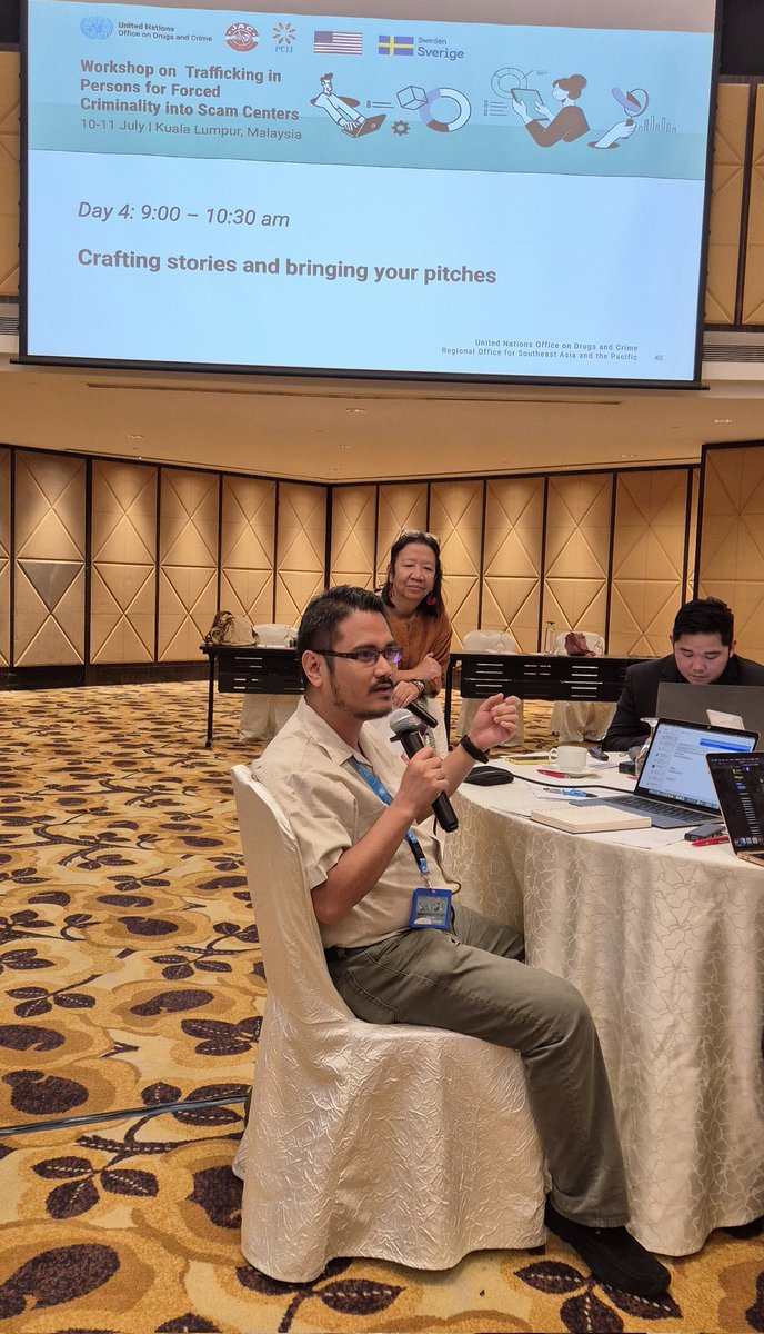 John Hyde (@johnhydeperth) on Twitter photo Southeast Asian journalists #JAC share story ideas and pitches on Trafficking in Persons for Forced Criminality into Scam Centers #JournalistsAgainstCorruption
<a href="/UNODC_SEAP/">UNODC Southeast Asia-Pacific</a>
<a href="/PCIJdotOrg/">PCIJ</a>
<a href="/SwedeninAP/">Sweden in Asia Pacific</a>
<a href="/1artie1/">Artie</a>
<a href="/C4Center/">C4 Center</a>
<a href="/UNODC_AC/">UNODC Anti-Corruption and Economic Crime</a> Southeast Asian journalists #JAC share story ideas and pitches on Trafficking in Persons for Forced Criminality into Scam Centers #JournalistsAgainstCorruption
<a href="/UNODC_SEAP/">UNODC Southeast Asia-Pacific</a>
<a href="/PCIJdotOrg/">PCIJ</a>
<a href="/SwedeninAP/">Sweden in Asia Pacific</a>
<a href="/1artie1/">Artie</a>
<a href="/C4Center/">C4 Center</a>
<a href="/UNODC_AC/">UNODC Anti-Corruption and Economic Crime</a>