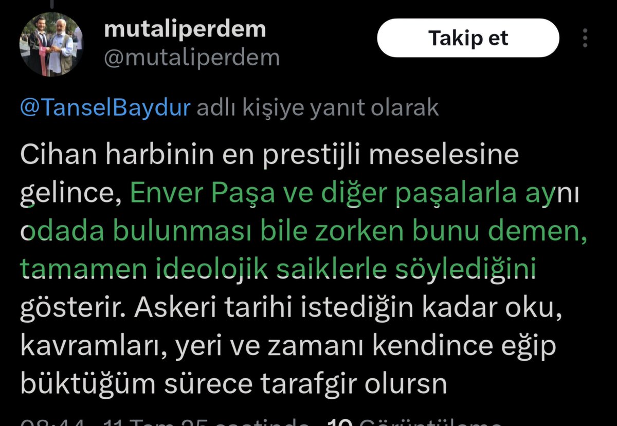 Daha okuduğunu idrâk edememiş ve bomboş zırvalamışsın. Bak şimdi,

1) Ben orada "M.Kemal Paşa, 1919 tarihinde Osmanlı'nın en prestijli generali dedim. Yani 1919 tarihini vermişim. Kasım 1918'de Enver Paşa, ülkeden ayrılıyor. Yani 1919'da Enver Paşa, Osmanlı sınırlarında değil.