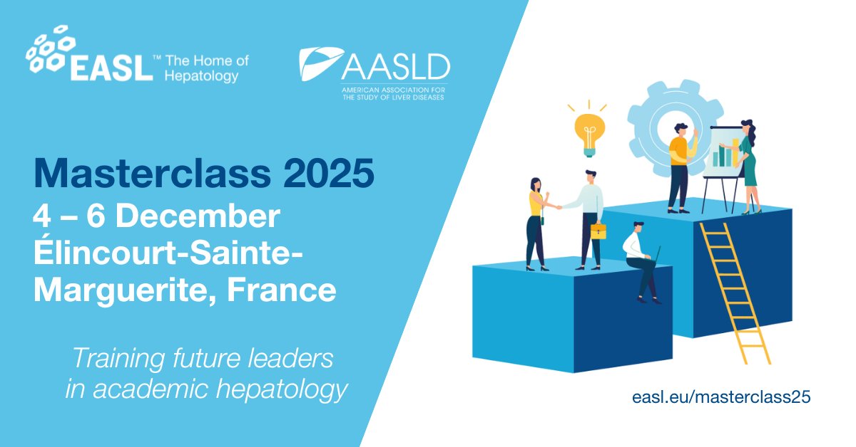 EASLnews's tweet image. Last chance to apply for the EASL-@AASLDtweets Masterclass!
This is a key opportunity to sharpen your leadership, communication & career skills! From mentorship to publishing, negotiation to networking — prepare to thrive in academic & clinical life.
❗Application deadline: this…