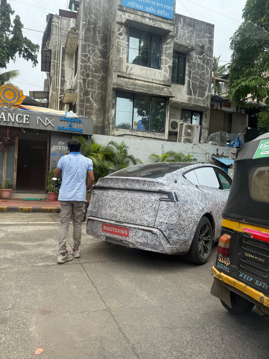 Varun Krishnan (@varunkrish) on Twitter photo That looks very much like a camouflaged Tesla under testing in Mumbai #TeslaIndia
<a href="/Tesla/">Tesla</a> <a href="/vishalgondal/">Vishal Gondal</a> <a href="/vijayshekhar/">Vijay Shekhar Sharma</a> That looks very much like a camouflaged Tesla under testing in Mumbai #TeslaIndia
<a href="/Tesla/">Tesla</a> <a href="/vishalgondal/">Vishal Gondal</a> <a href="/vijayshekhar/">Vijay Shekhar Sharma</a>