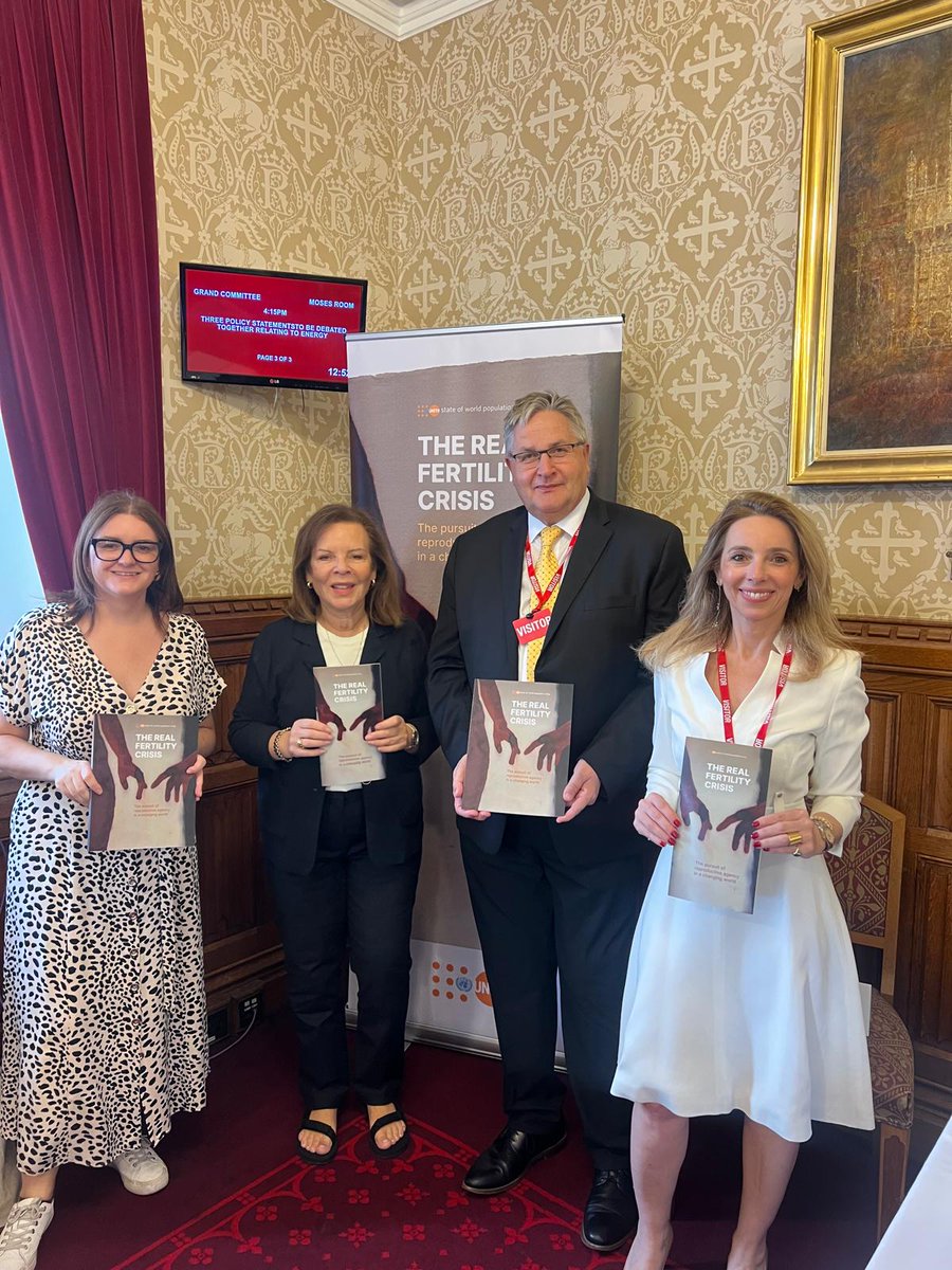 UNFPALondon's tweet photo. As declines in fertility rates make headlines, women + young people are often blamed for demographic shifts. 

This week in parliament we discussed the real fertility crisis - a lack of reproductive agency.

@SarahChampionMP @meralhece @LeighInghamMP  @FCDOGH @APPGGlobalSRHR https://t.co/fd9D2JpgoC