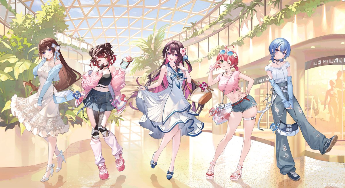 @hololivetv: RT by @AZKi_VDiVA: 🖼#holonatsuParadise New summer costume illustrations revealed 🖼 Today we're introducing "Hololive 0th generation" 🎉 The theme is "Wearing summer clothes and shopping together! '🛍 Shopping together at the resort🛒 Purchase matching charms and enjoy the summer 🎀🌴 🔽Click here for the special page! hololive.hololivepro.com/special/16734/