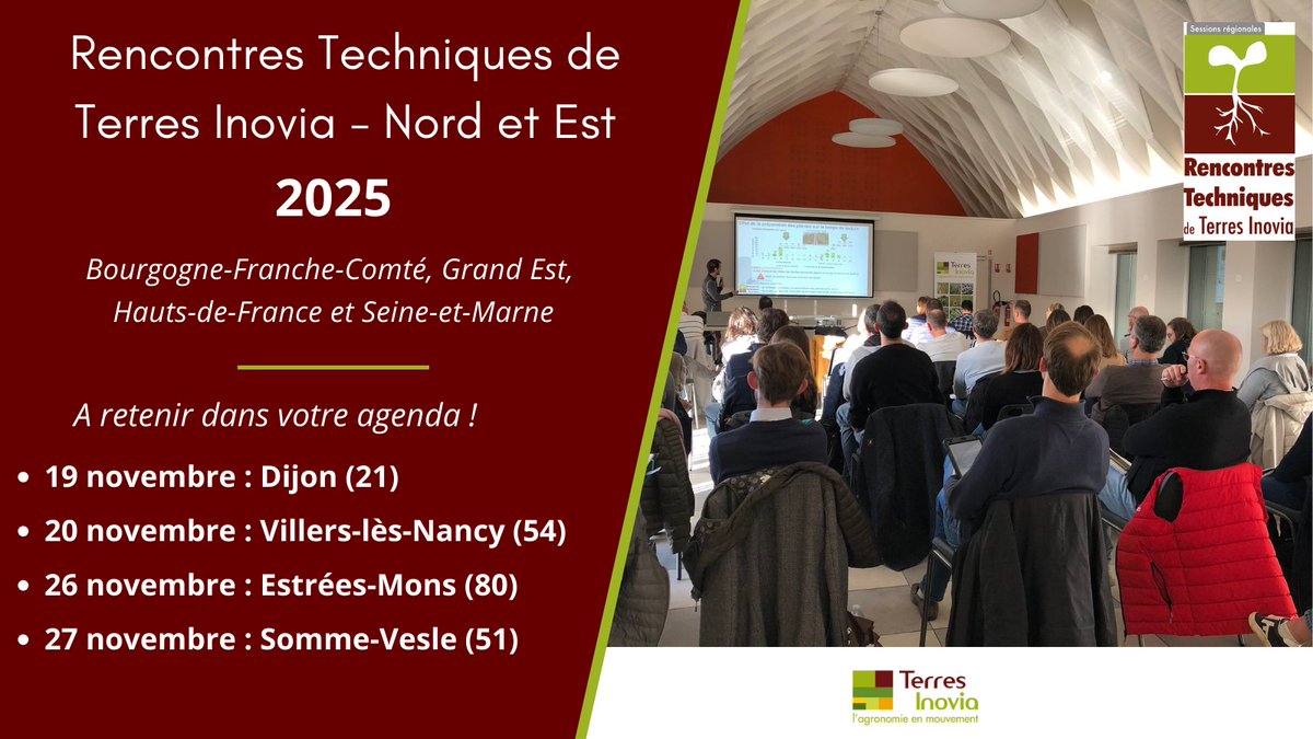 Avant de partir en vacances, n'oubliez pas de bloquer les dates des #RencontresTechniquesTerresInovia Nord &amp; Est dans vos agendas😎