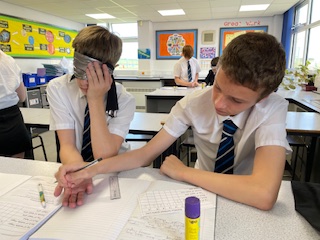 Year 9 were enjoying testing the sensitivity of each other's skin yesterday in science, and finding out which parts of their arms had the most receptors.