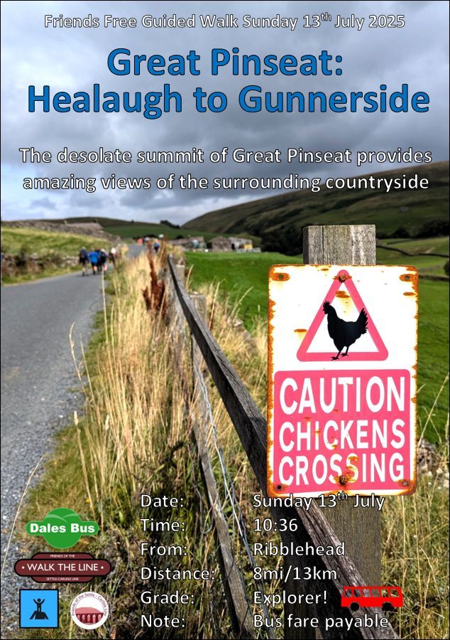 foscl's tweet image. This Sunday we'll be walking 8 miles from Healaugh to Gunnerside via the desolate summit of Great Pinseat with amazing views of the surrounding countryside
We'll be leaving Ribblehead at 10:36 taking @DalesBus to Healaugh.
For details click here foscl.org.uk/guided-walks