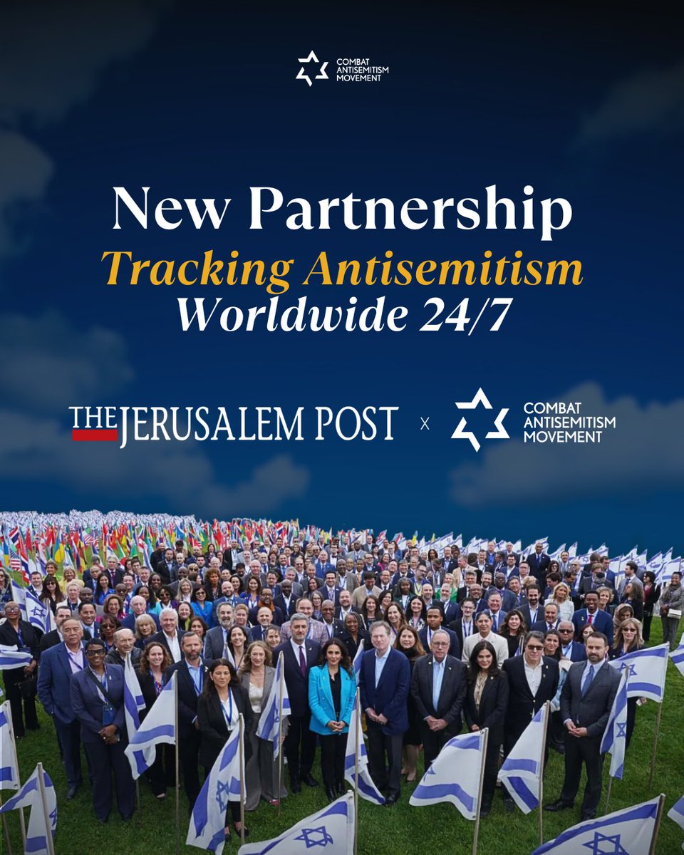 CombatASemitism's tweet image. The Combat Antisemitism Movement and The Jerusalem Post have partnered to track and document antisemitic incidents in real time 24/7.
Explore the new antisemitism monitoring portal → jpost.com/diaspora/antis…
