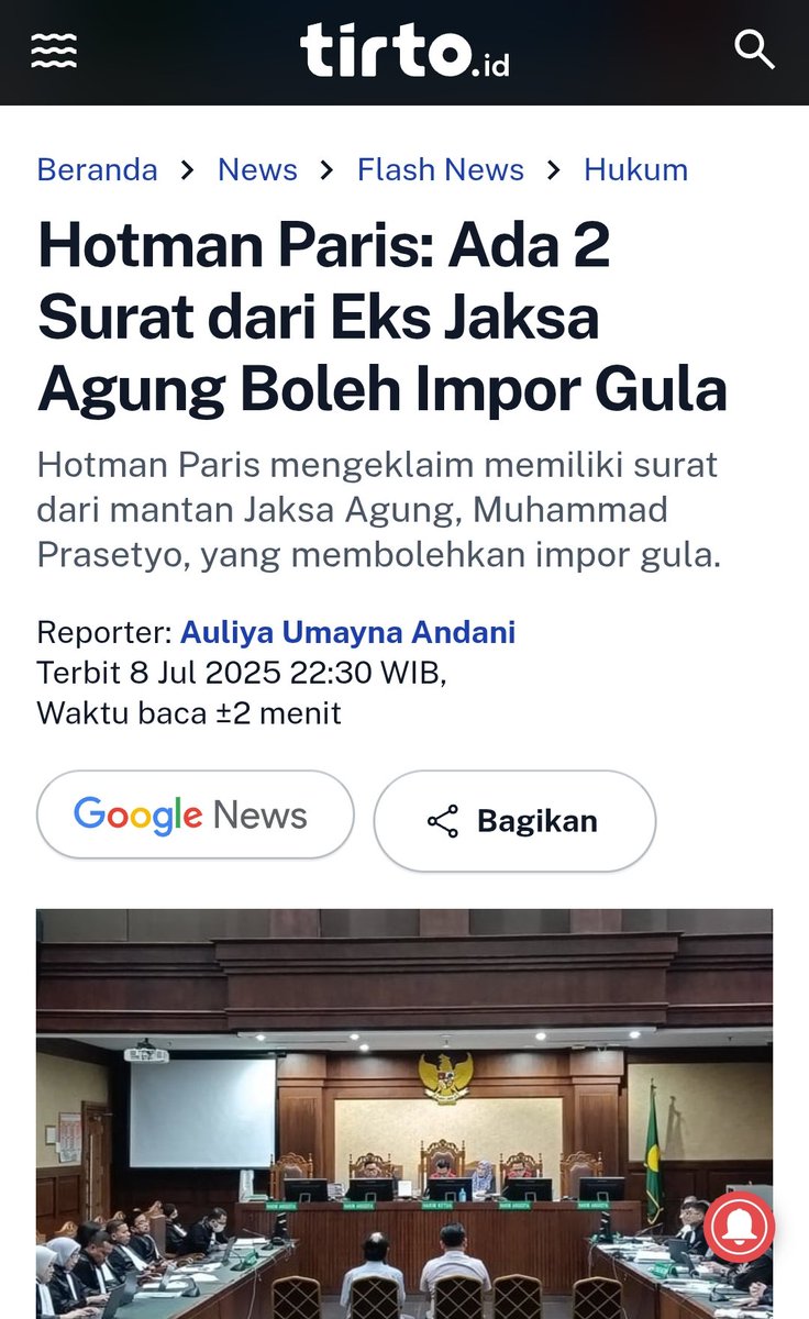 Kalau ini benar itu artinya bisa jadi Tom Lembong gak bersalah dong ?

Kebenaran akan menemukan jalan nya sendiri!!!