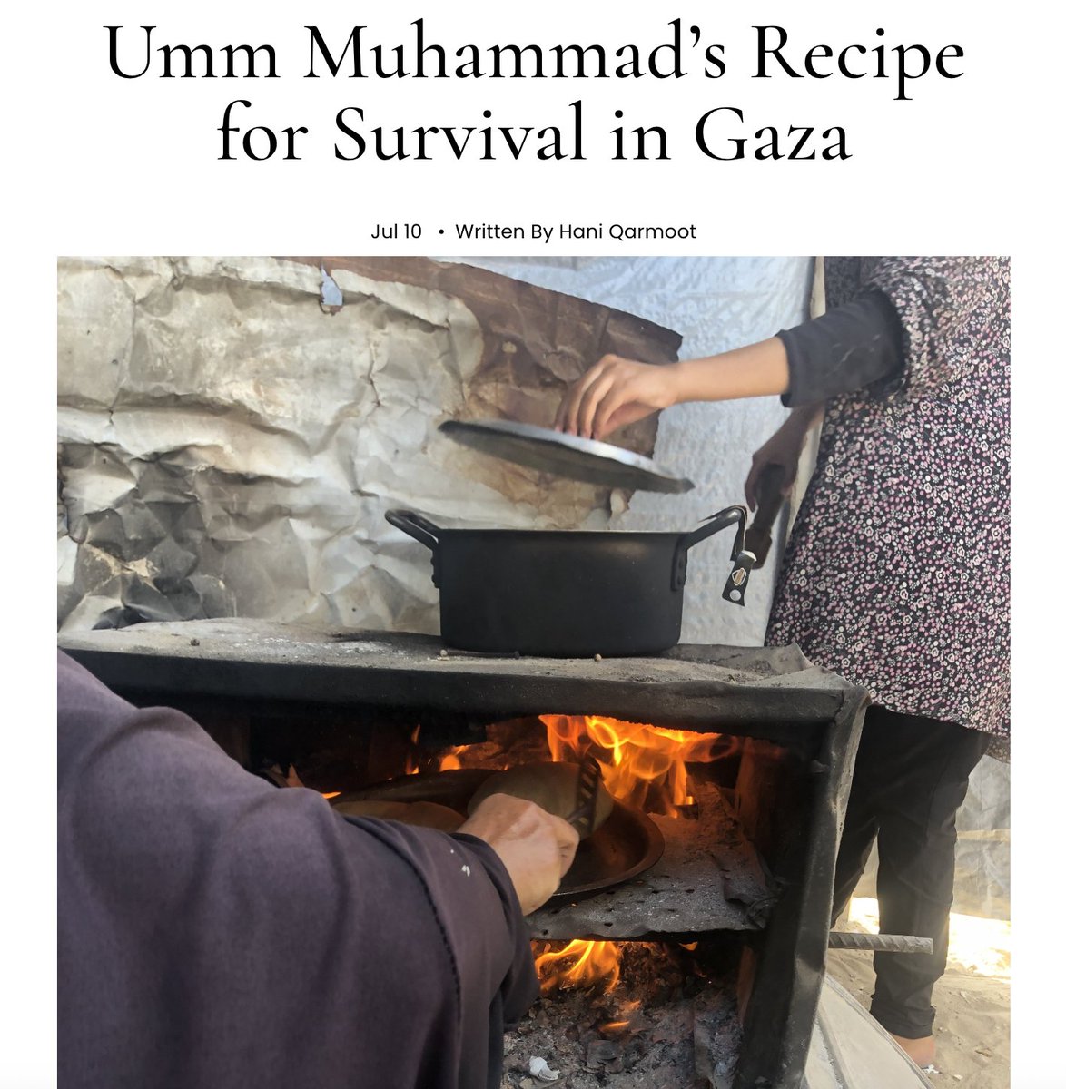 Palestinians in Gaza are the most innovative &amp; resilient people in the world. Learn Umm Muhammad's strategy for stretching a dwindling supply of flour:  palestinenexus.com/articles/bag-o…